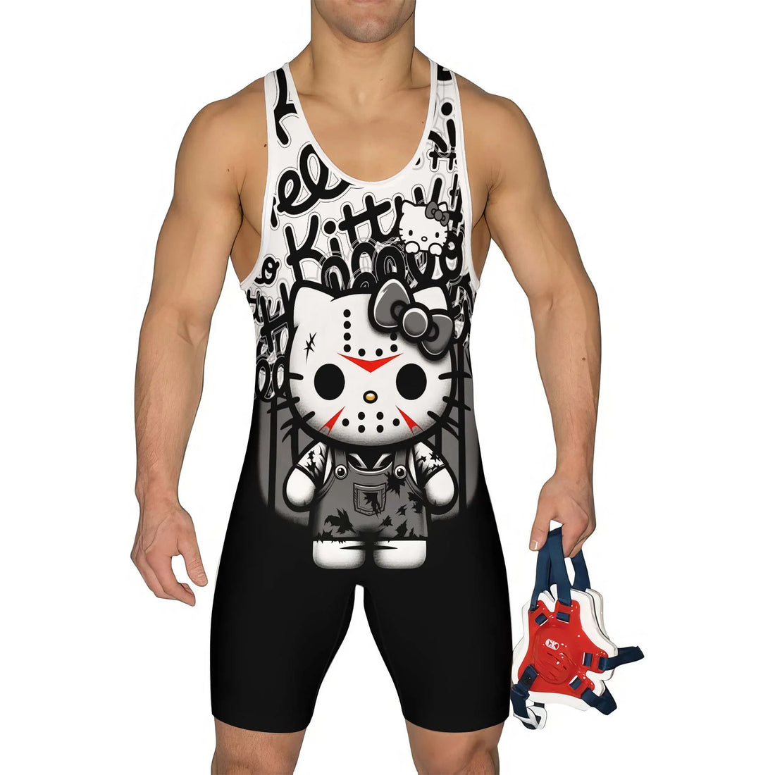 Jason Voorhees Kitty White Wrestling Singlet