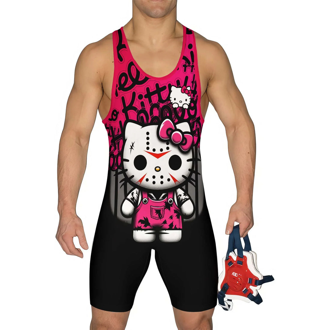 Jason Voorhees Kitty Wrestling Singlet