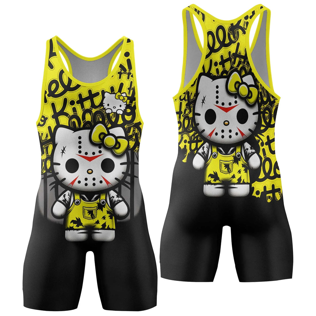 Jason Voorhees Kitty Yellow Wrestling Singlet