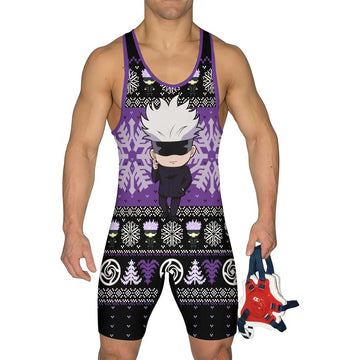 Jujutsu Kaisen Gojo Christmas Wrestling Singlet