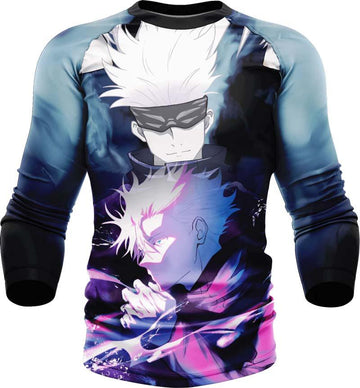 Jujutsu Kaisen Gojo Satoru Hollow Red Long Sleeve Rash Guard