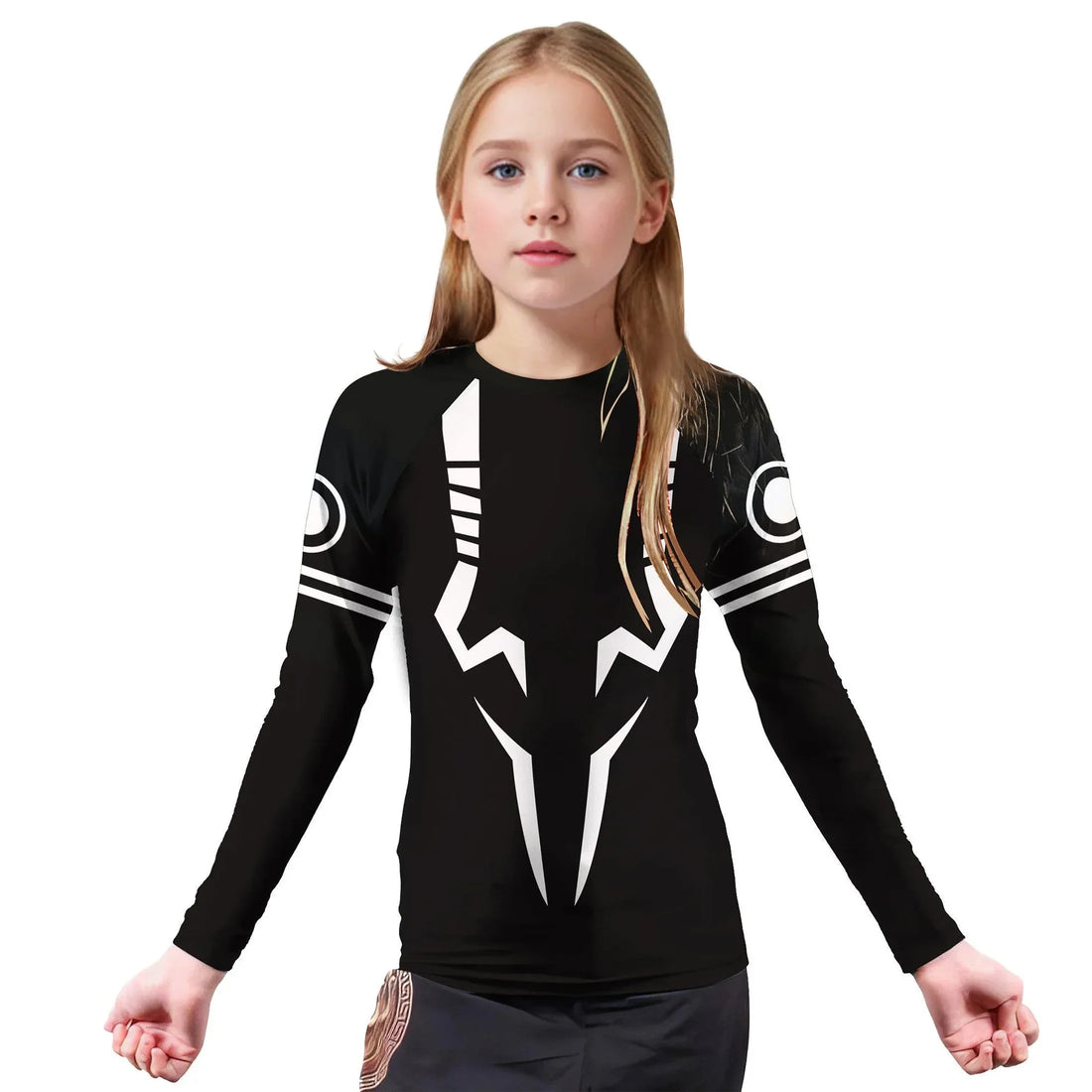 Jujutsu Kaisen Sukuna White Symbol Kids Rash Guard