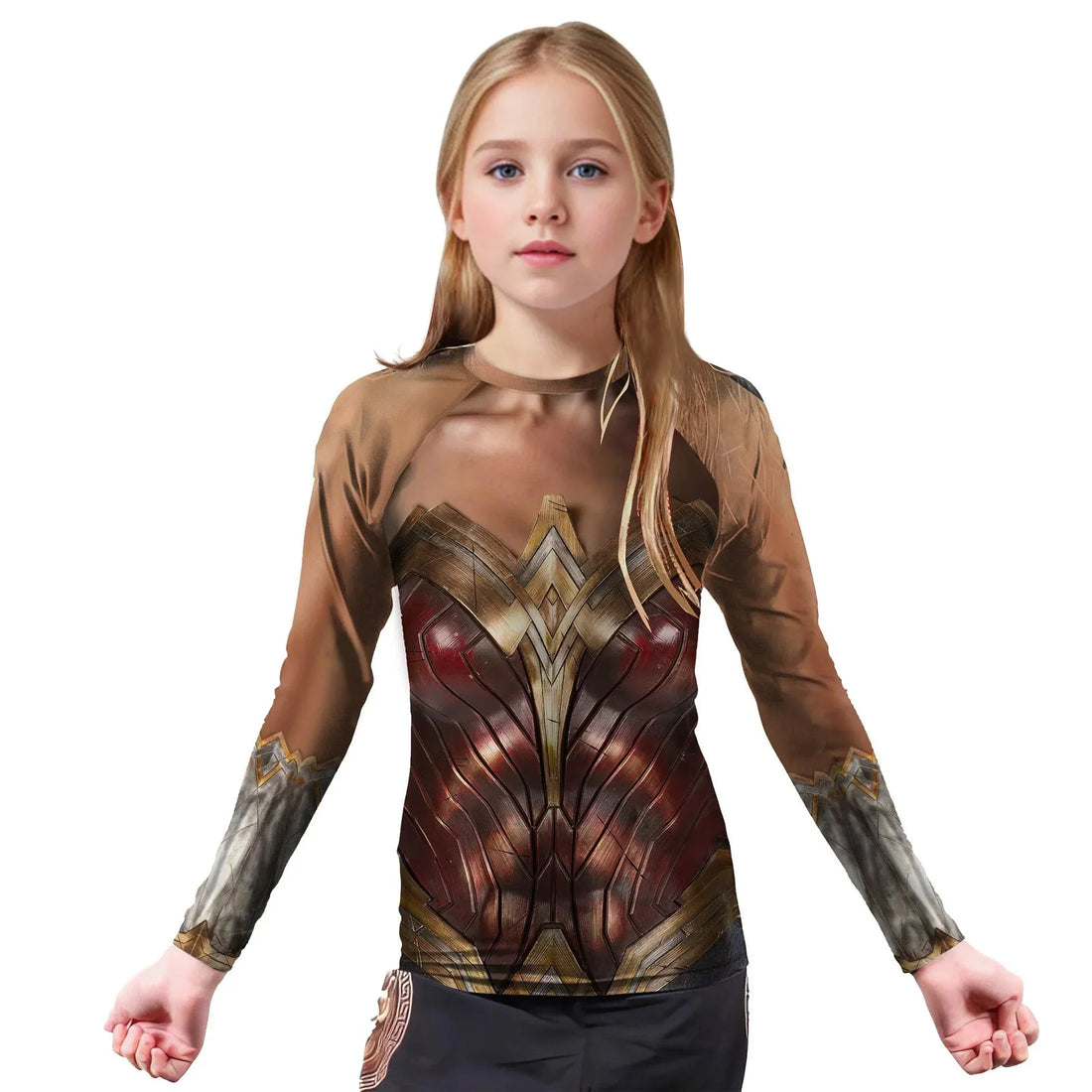 Justice League Wonder Woman Cosplay Kids Rash Guard