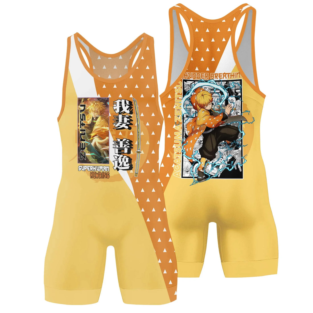 Kimetsu no Yaiba Agatsuma Zenitsu Wrestling Singlet