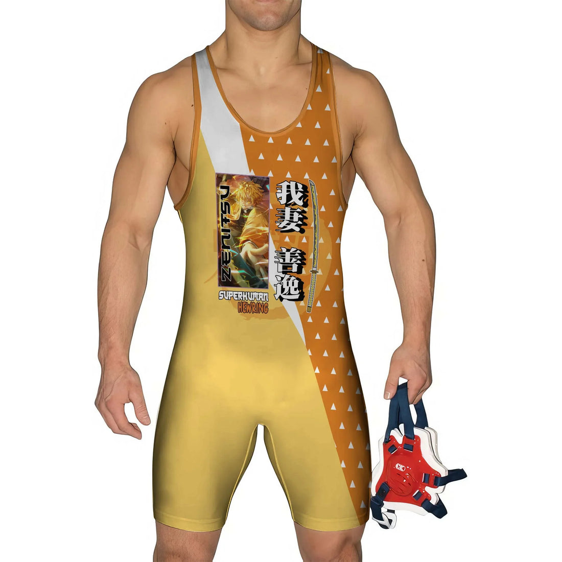 Kimetsu no Yaiba Agatsuma Zenitsu Wrestling Singlet