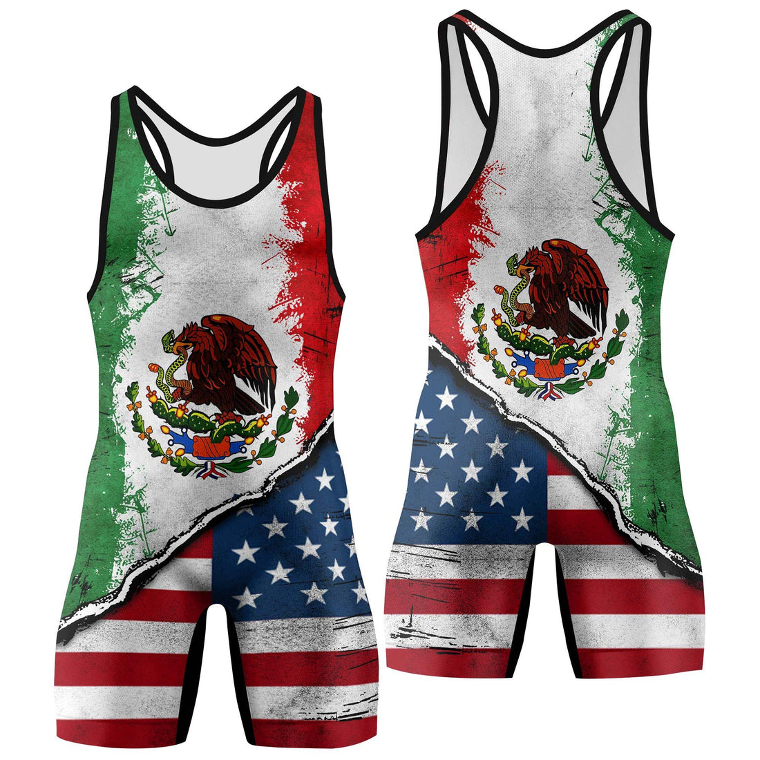 Mexico America Wrestling Singlet