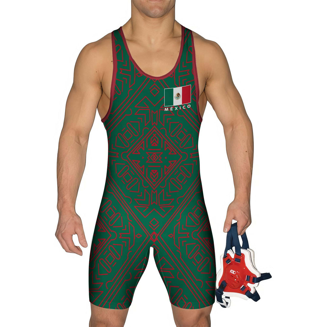 Mexico Flag Wrestling Singlet