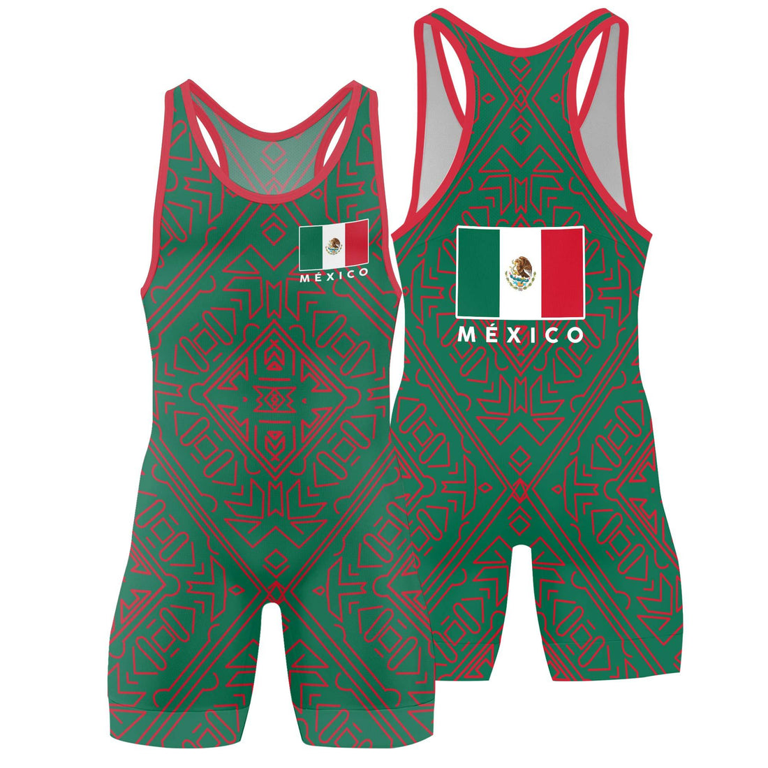 Mexico Flag Wrestling Singlet