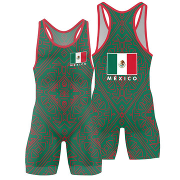Mexico Flag Wrestling Singlet