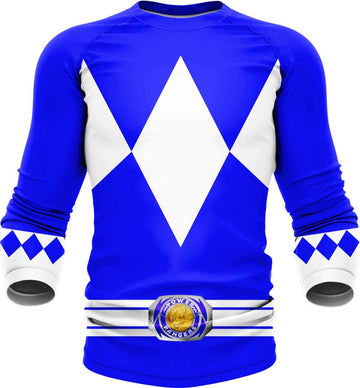 Mighty Morphin Blue Ranger Long Sleeve Rash Guard