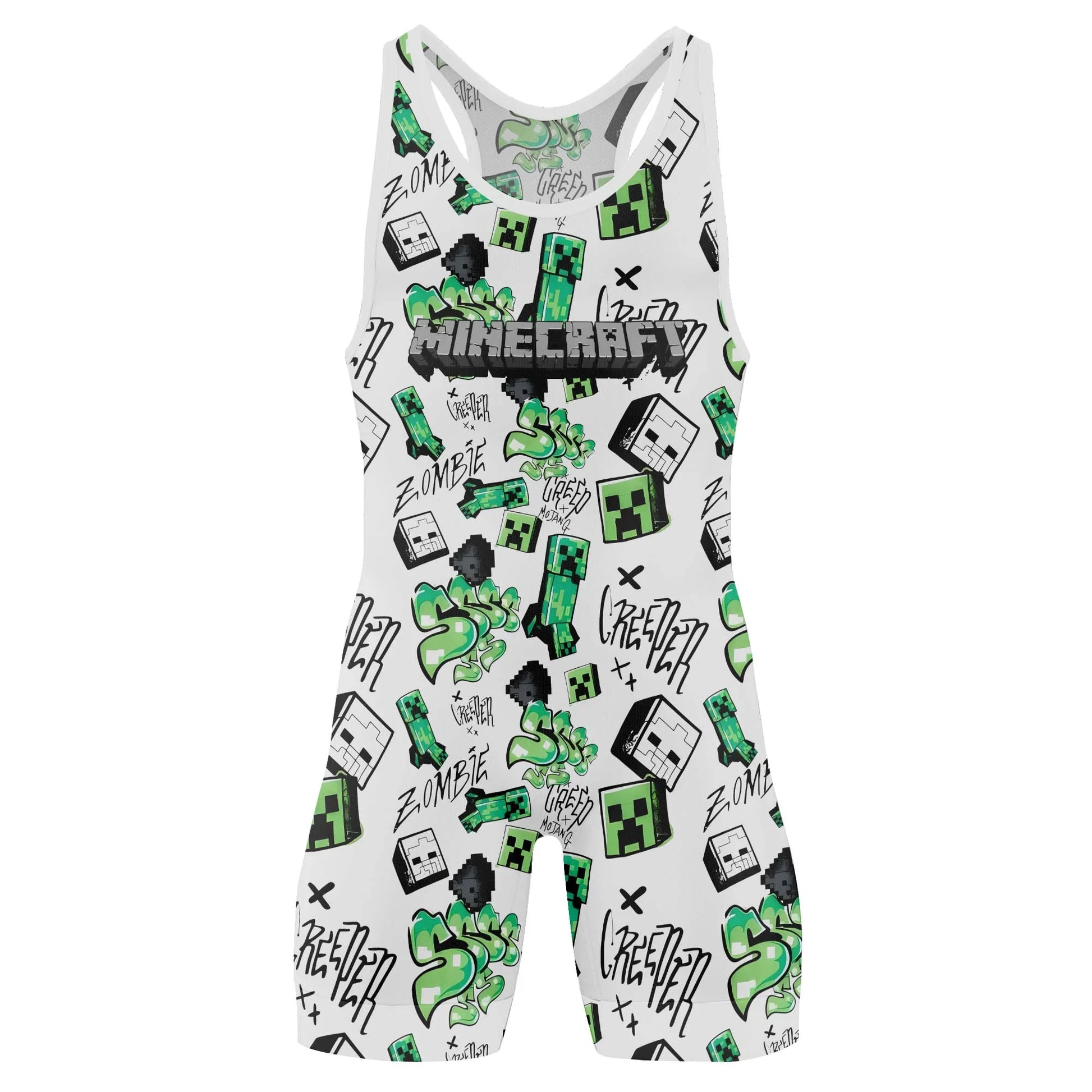 Minecraft Creeper Graffiti Wrestling Singlet