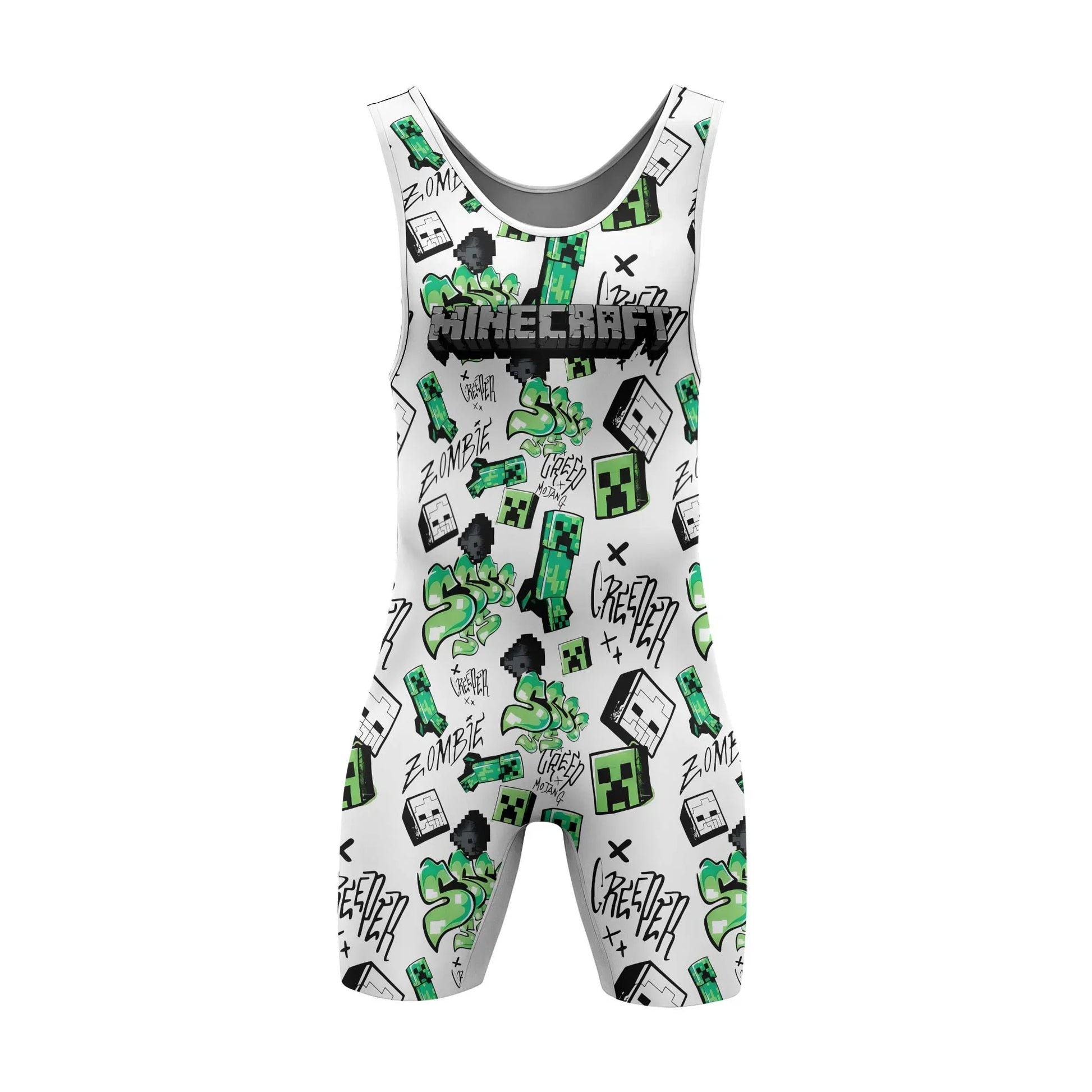 Minecraft Creeper Graffiti Wrestling Singlet