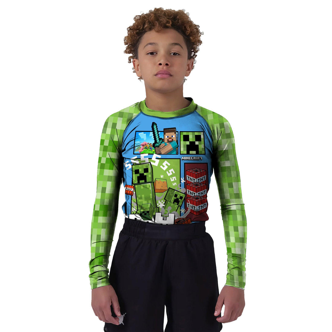 Minecraft Creeper Kids Rash Guard