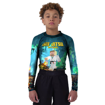 Minecraft Jiu Jitsu Kids Rash Guard