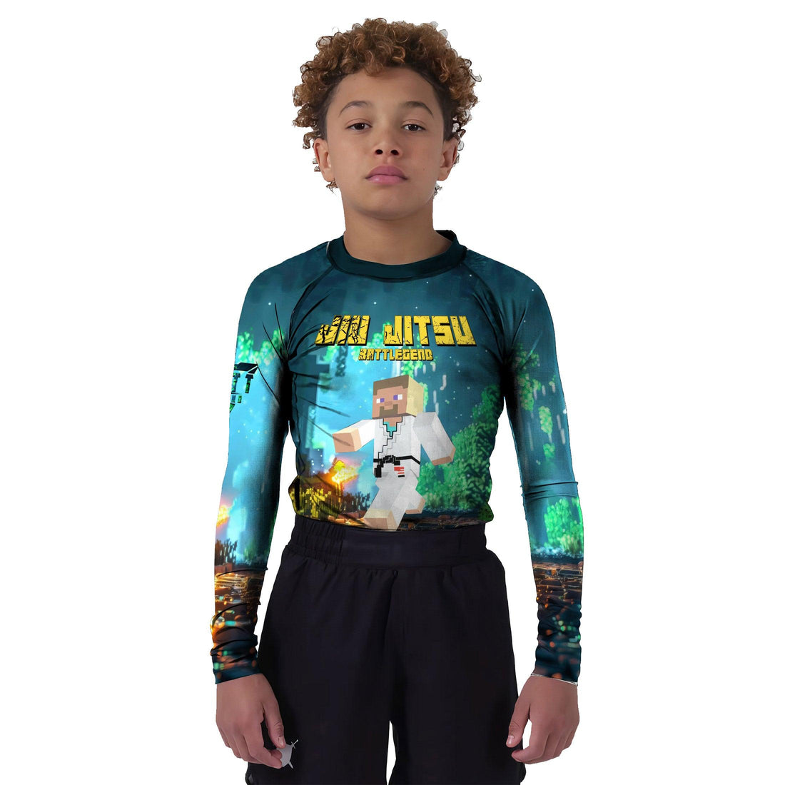 Minecraft Jiu Jitsu Kids Rash Guard