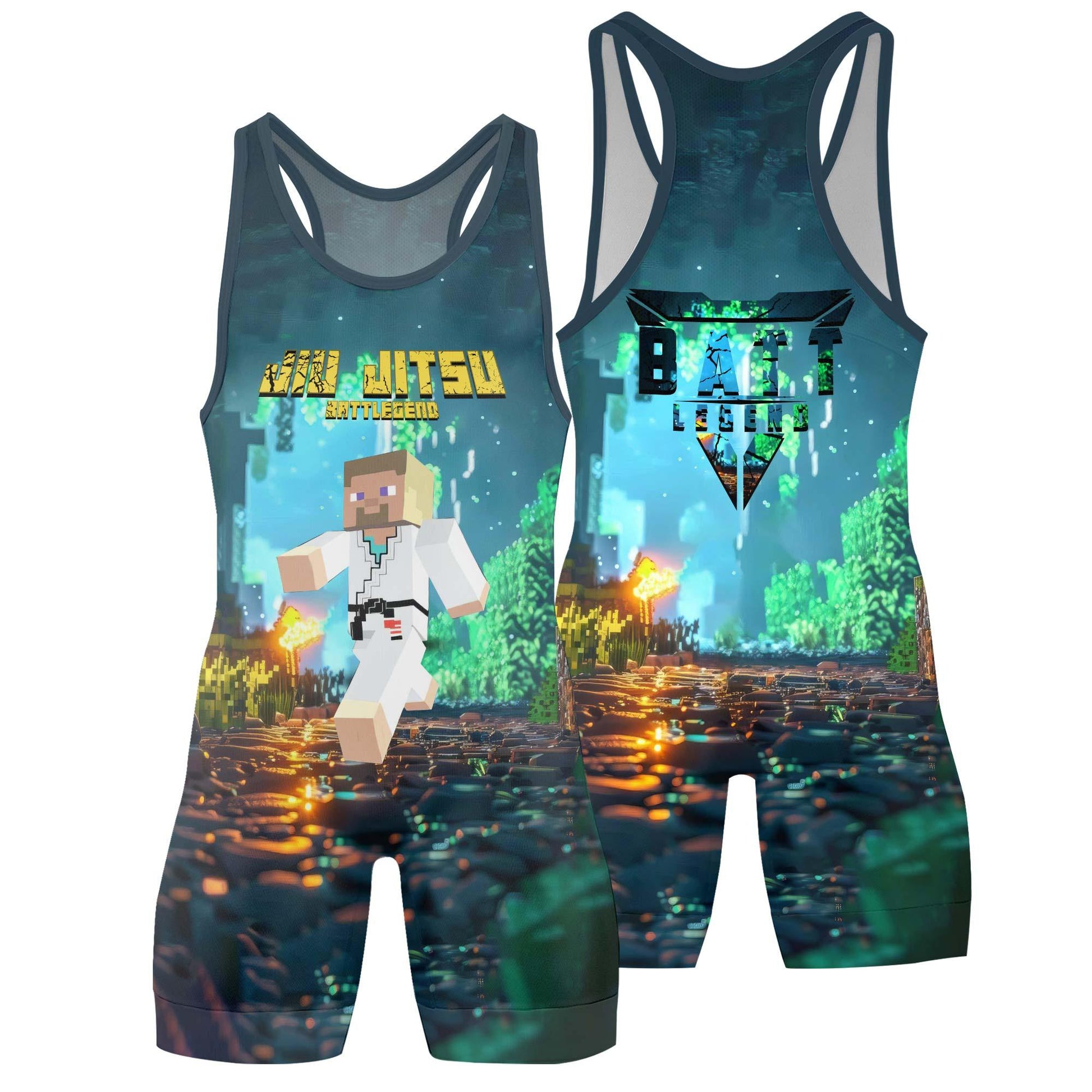 Minecraft Jiu Jitsu Wrestling Singlet