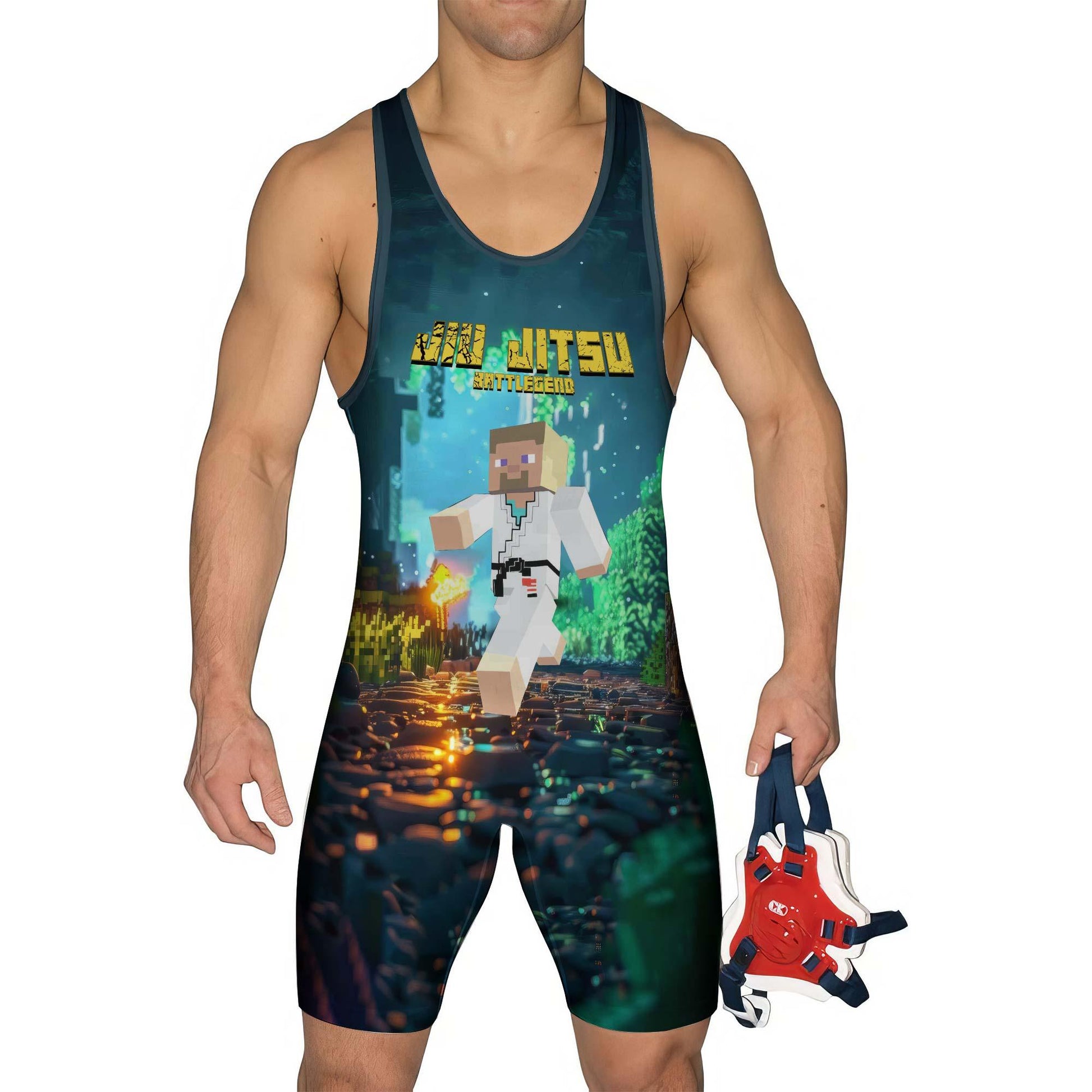 Minecraft Jiu Jitsu Wrestling Singlet