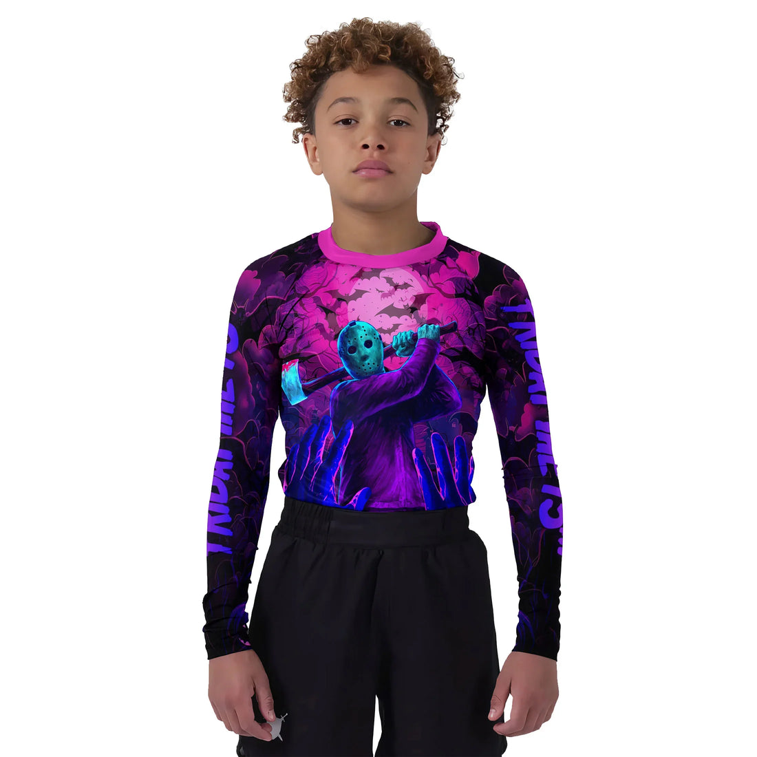 Neon Butcher Jason Voorhees Kids Rash Guard