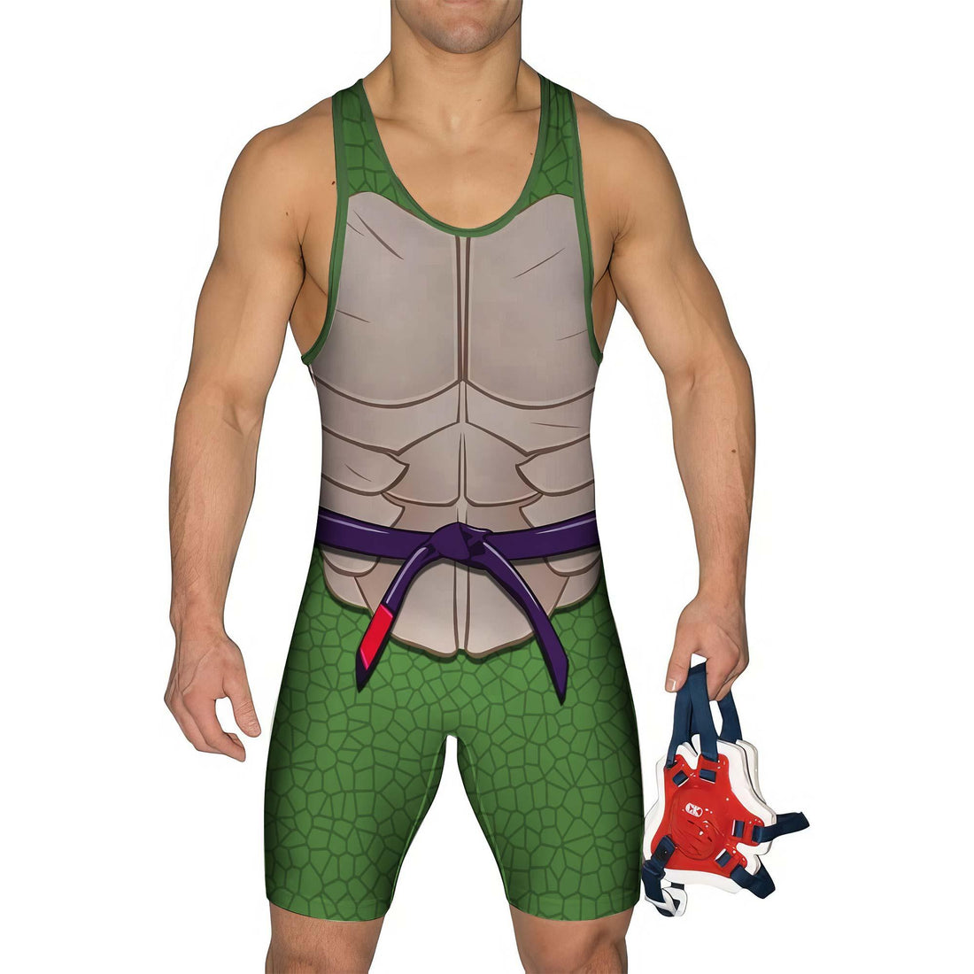 Ninja Turtle Donnie Cosplay Wrestling Singlet