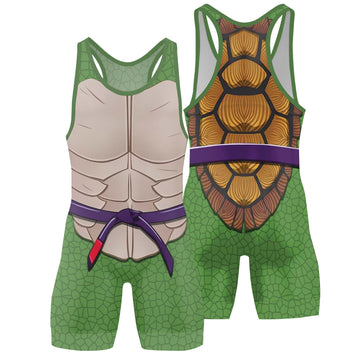 Ninja Turtle Donnie Cosplay Wrestling Singlet