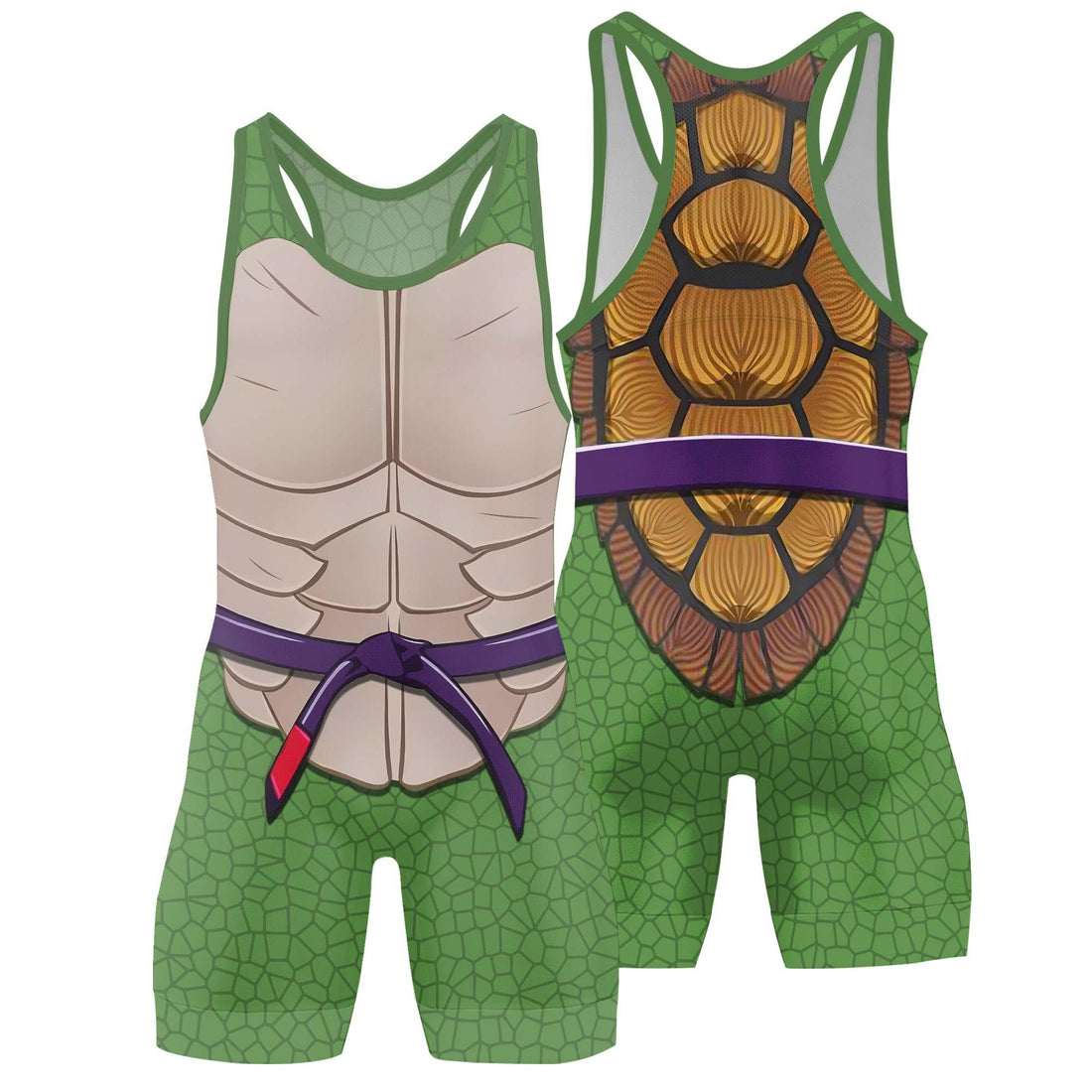 Ninja Turtle Donnie Cosplay Wrestling Singlet