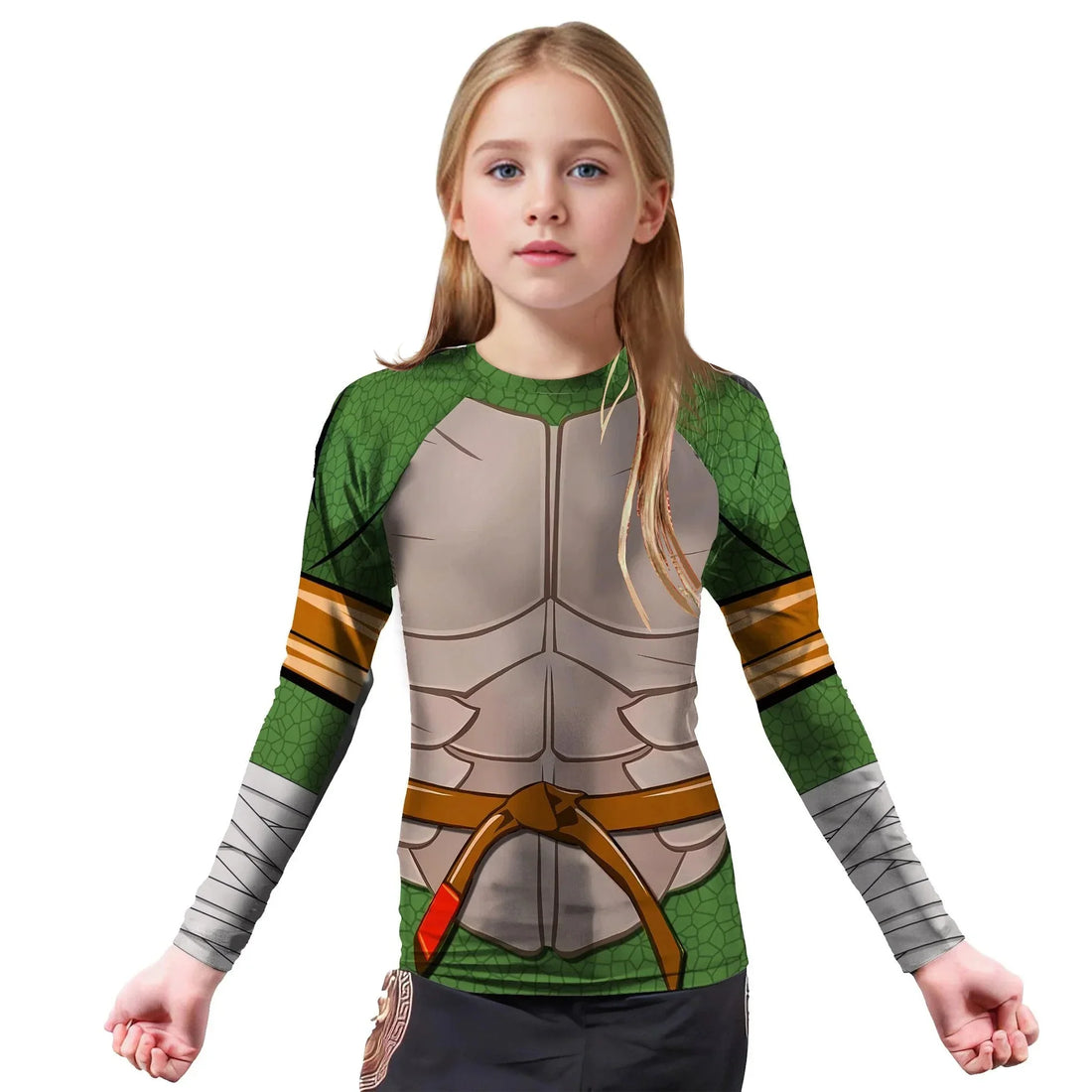 Ninja Turtle Mikey Cosplay Kids Rash Guard
