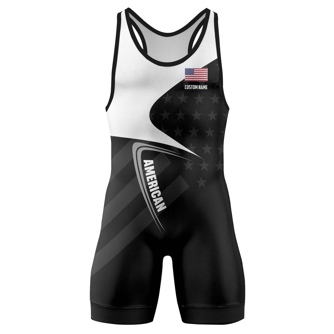 Personalized American Flag Men's Wrestling Singlet