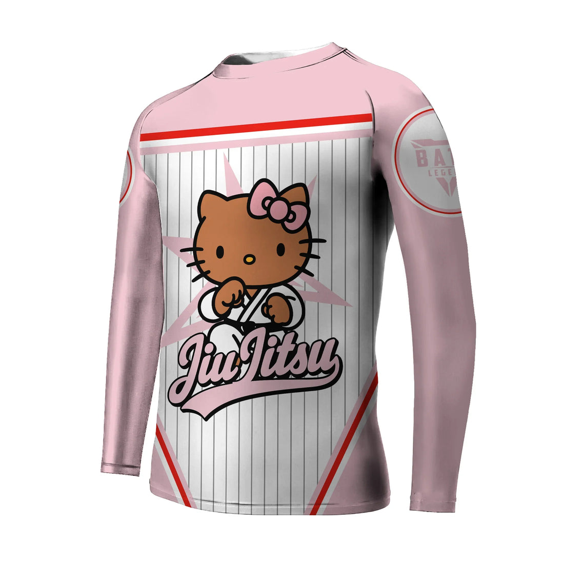 Personalized Jiu Jitsu Hello Kitty Kids Rash Guard