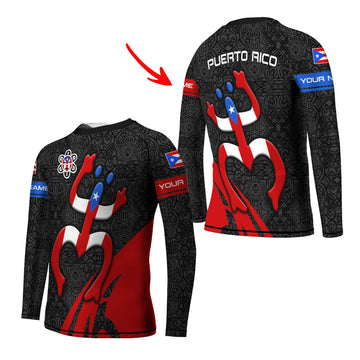 Personalized Puerto Rican Spirit Kids Rash Guard