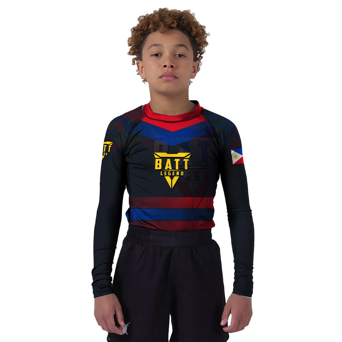Philippines Skull Fighter Kids Rash Guard