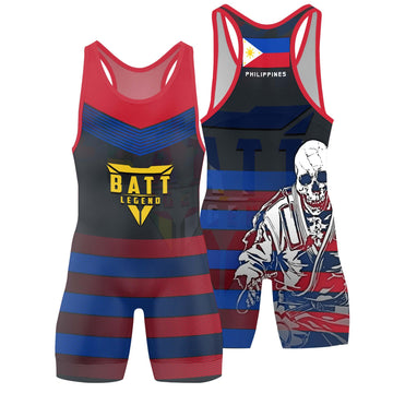 Philippines Skull Fighter Wrestling Singlet