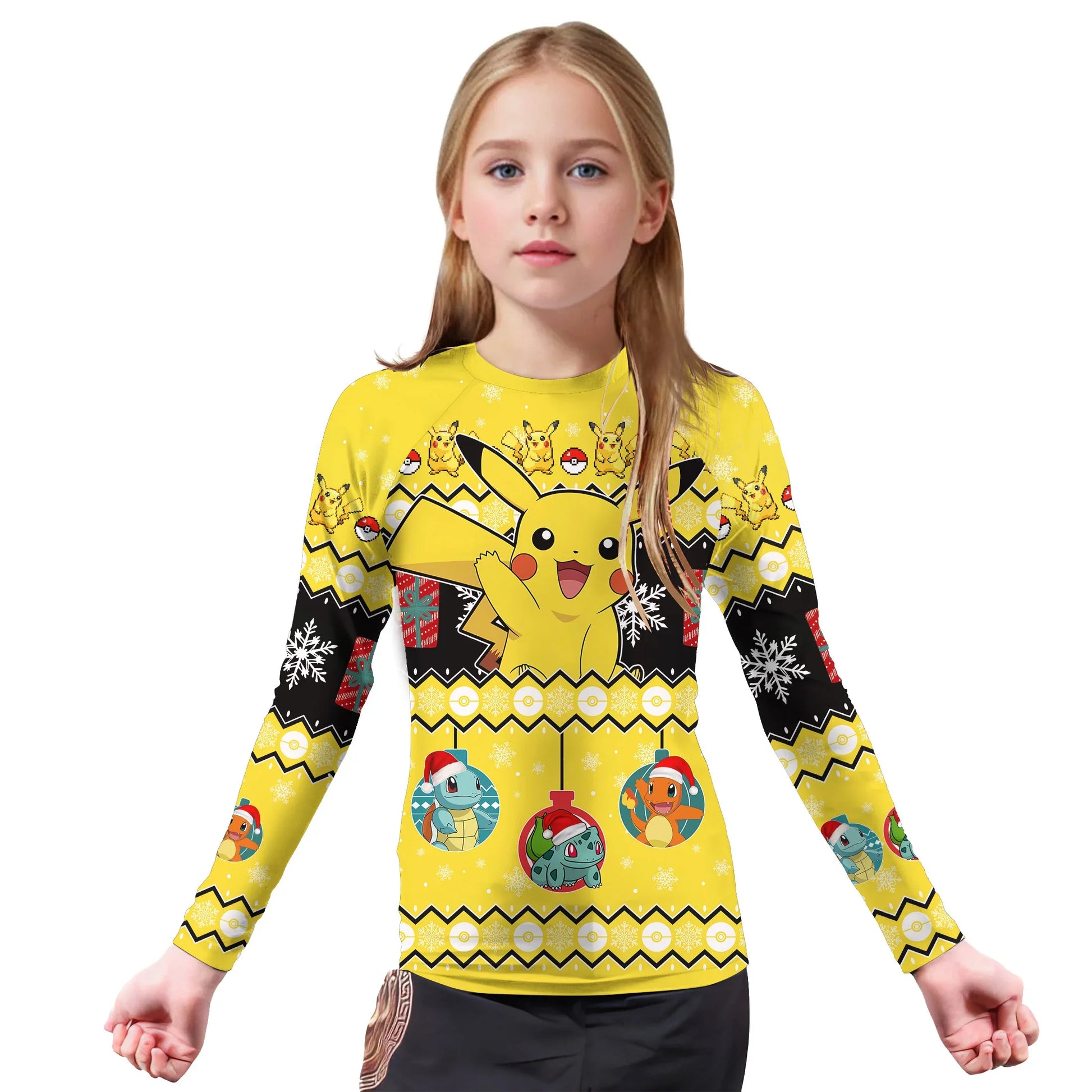 Pikachu Christmas Kids Rash Guard