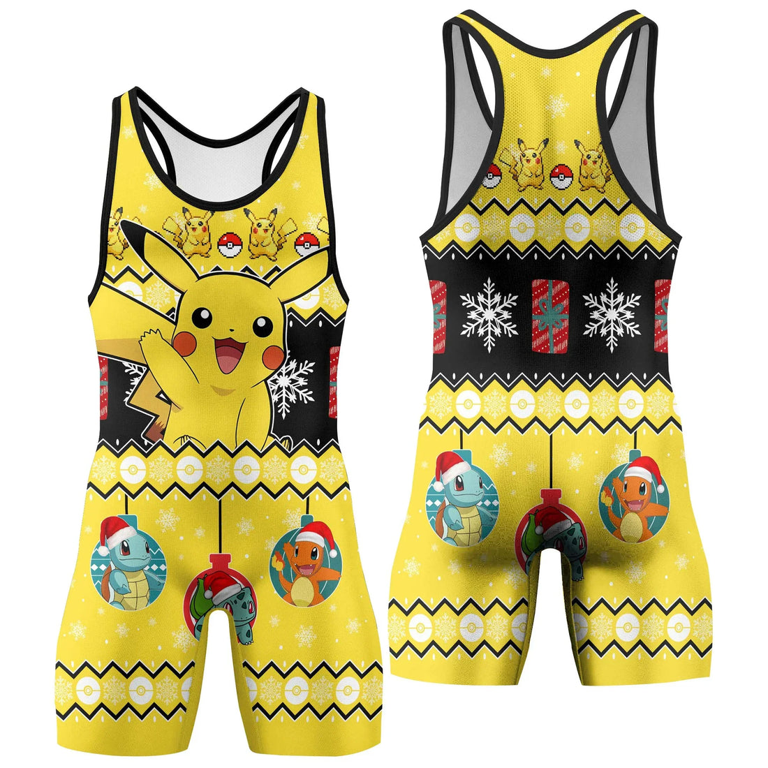 Pikachu Christmas Wrestling Singlet
