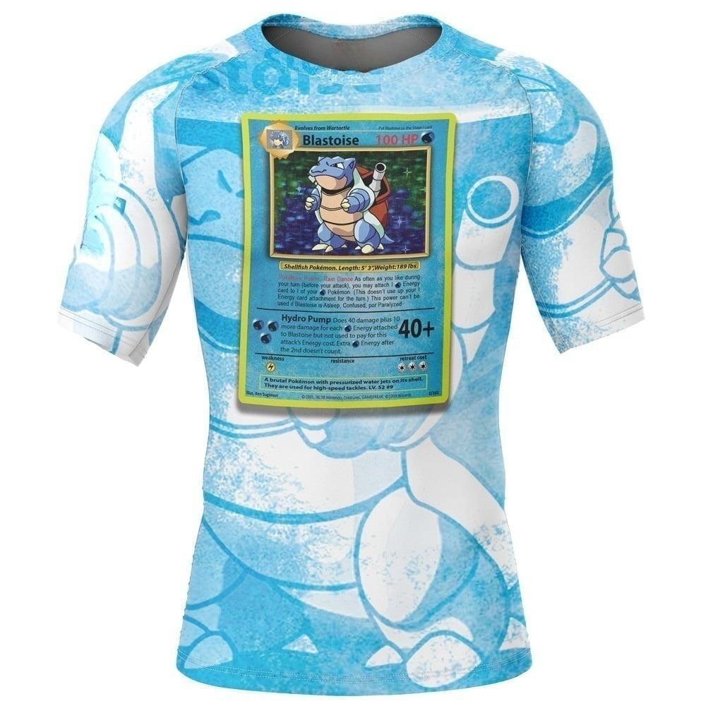 athletic card pokemon Men / XS Pokemon Blastoise Card Rash Guard