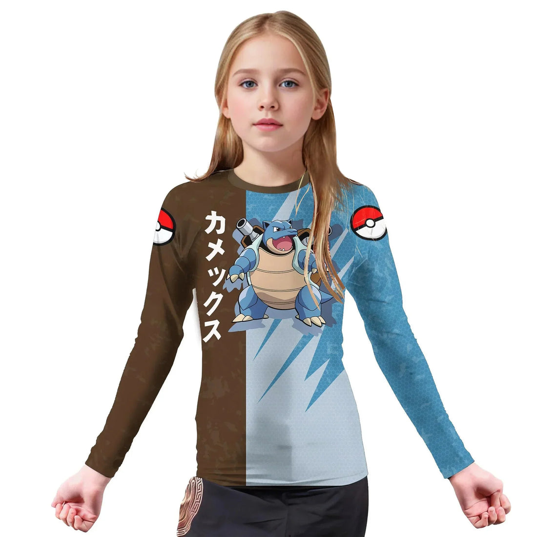 Pokemon Blastoise Water Cannon Kids Rash Guard