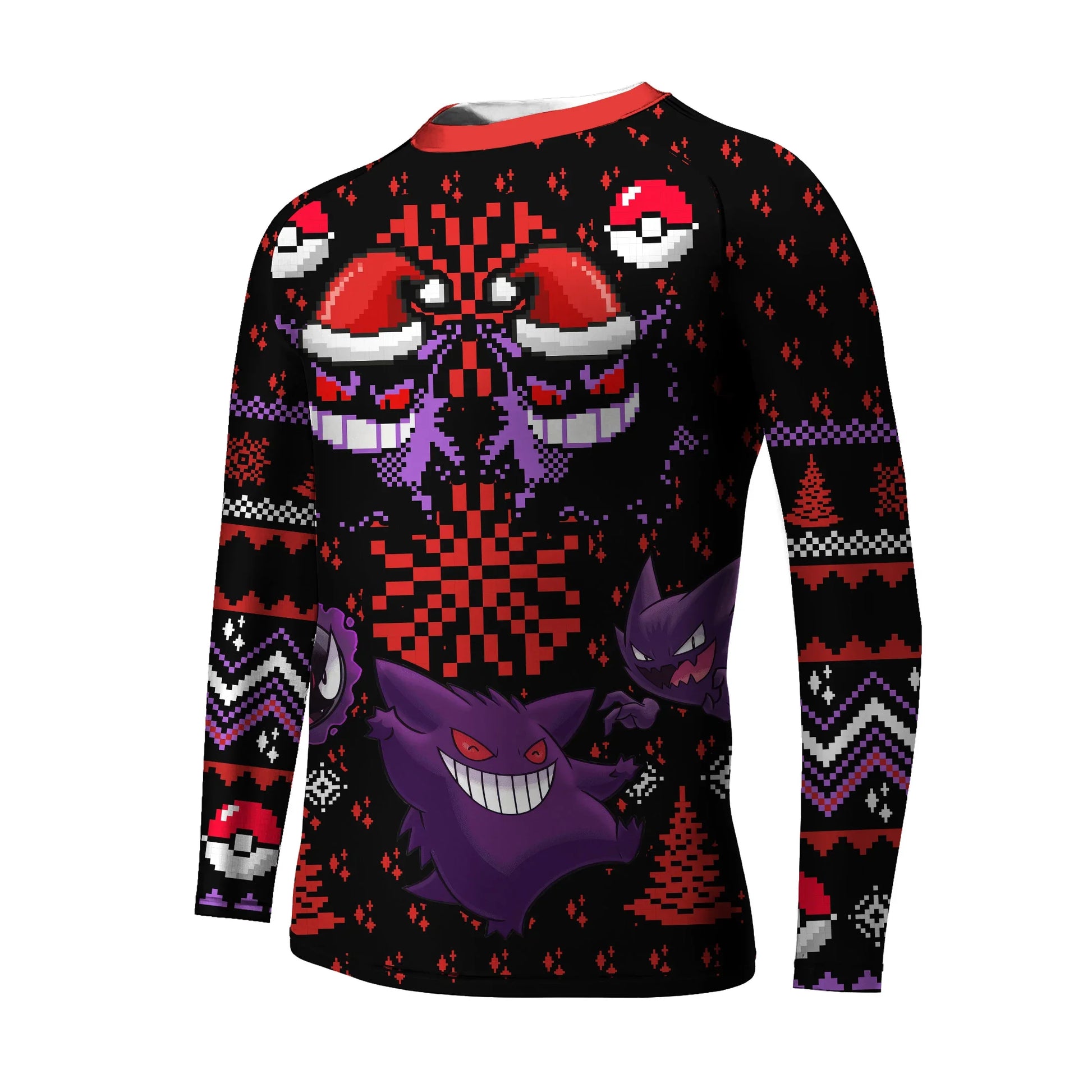 Pokemon Gastly Haunter Gengar Christmas Kids Rash Guard