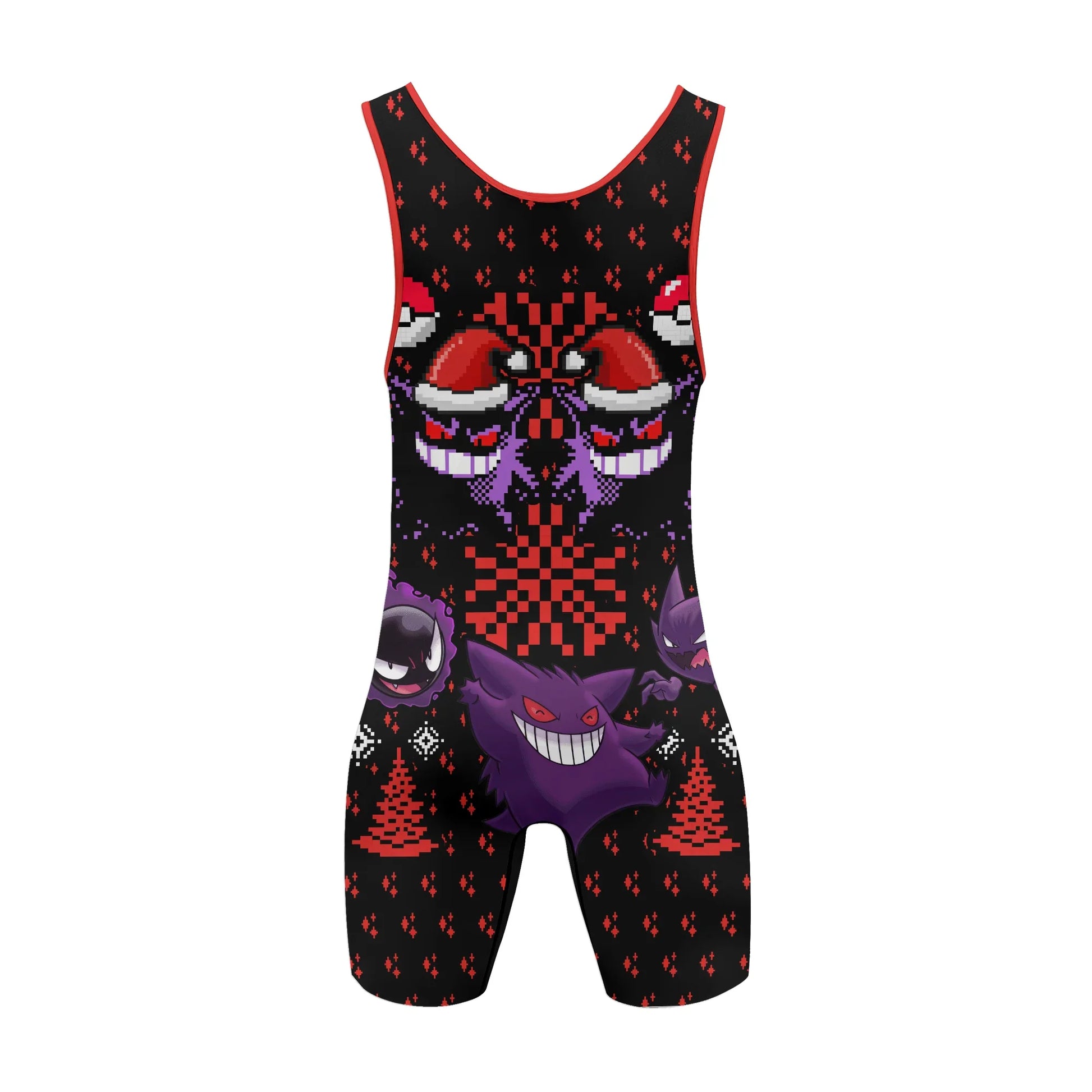 Pokemon Gastly Haunter Gengar Christmas Wrestling Singlet