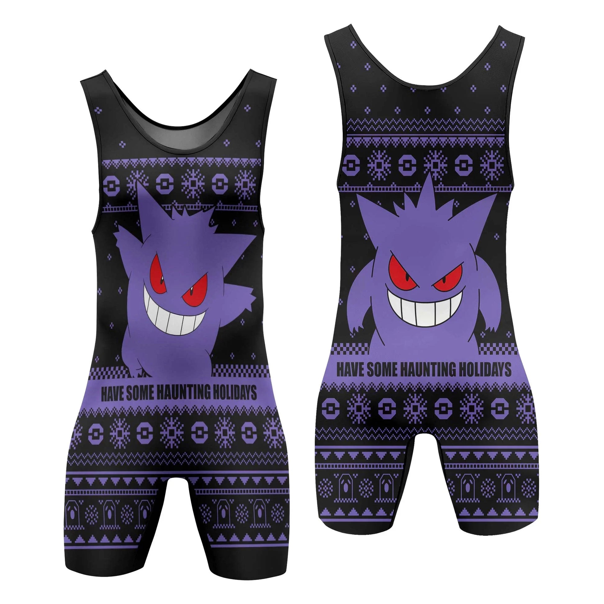 Pokemon Gengar Christmas Wrestling Singlet