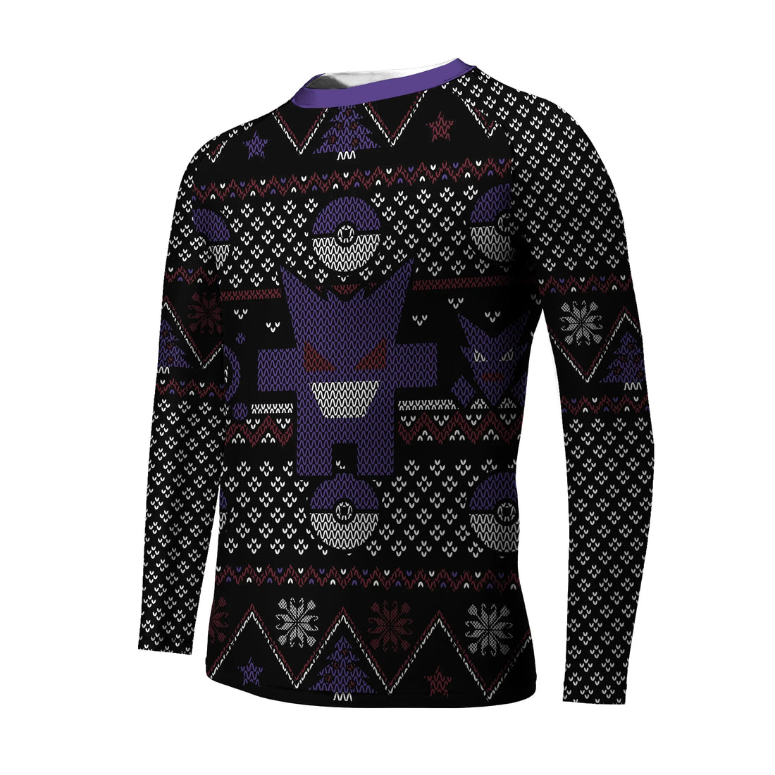Pokemon Gengar Pixel Christmas Kids Rash Guard