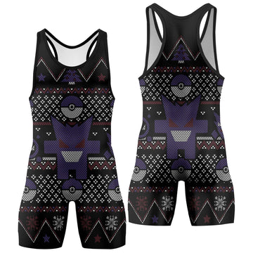 Pokemon Gengar Pixel Christmas Wrestling Singlet