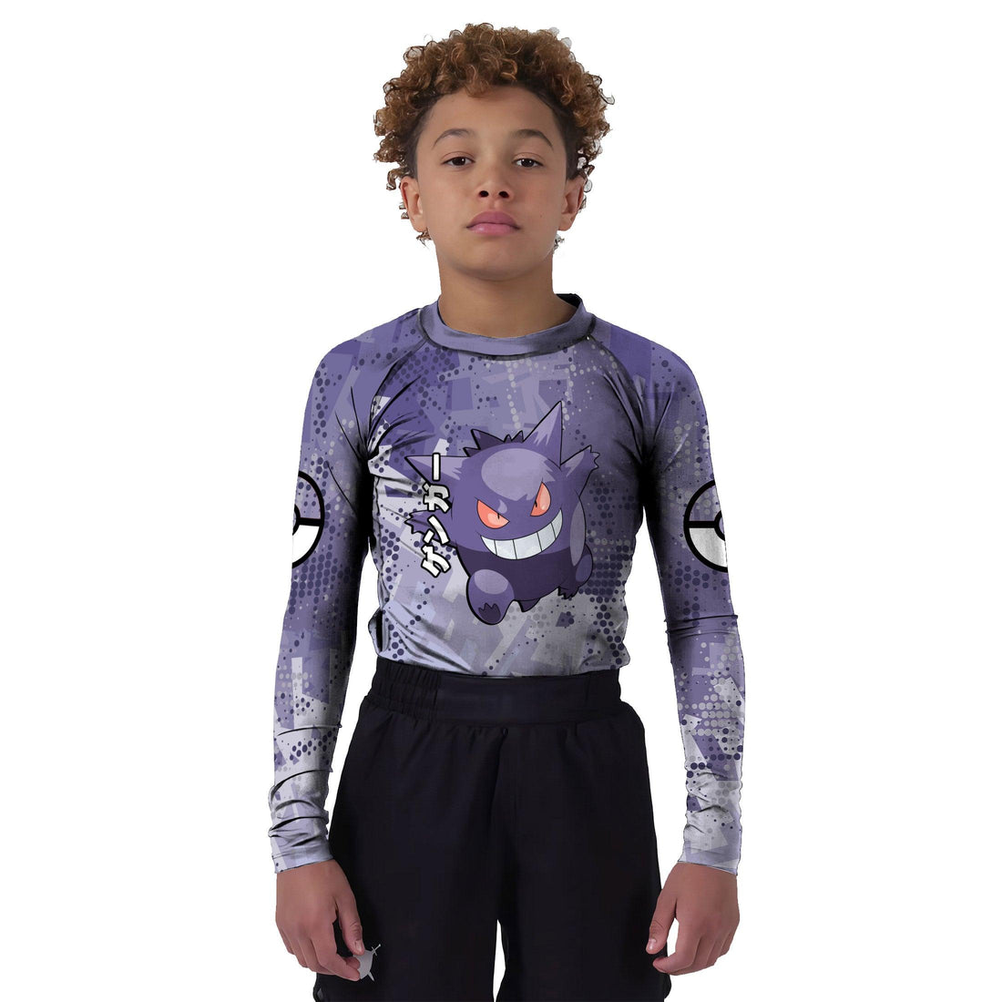 Pokemon Gengar White Enviroment Kids Rash Guard