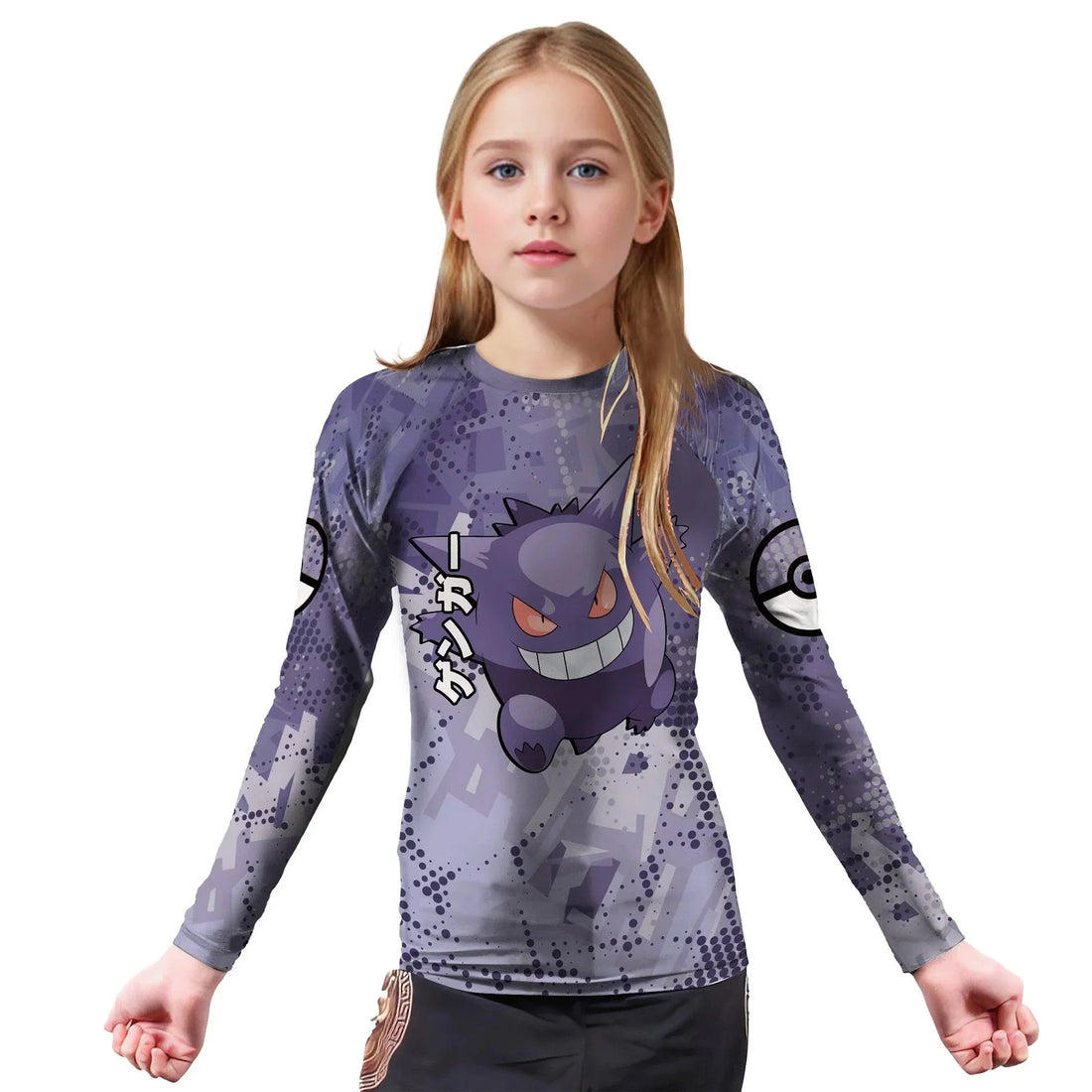 Pokemon Gengar White Enviroment Kids Rash Guard