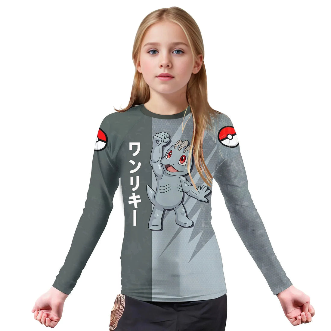 Pokemon Machop Kids Rash Guard