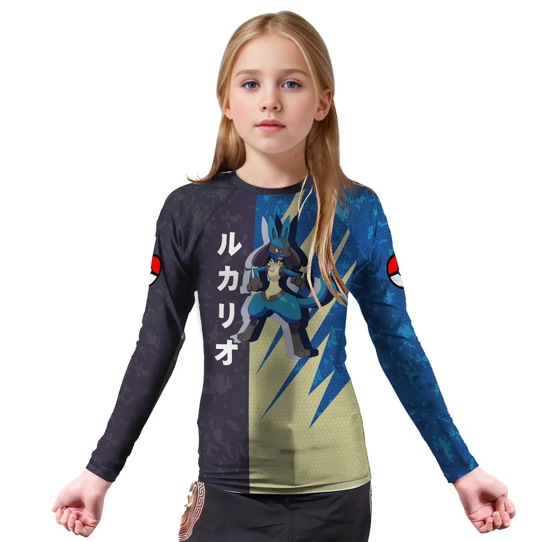 Pokemon Warrior Lucario Kids Rash Guard