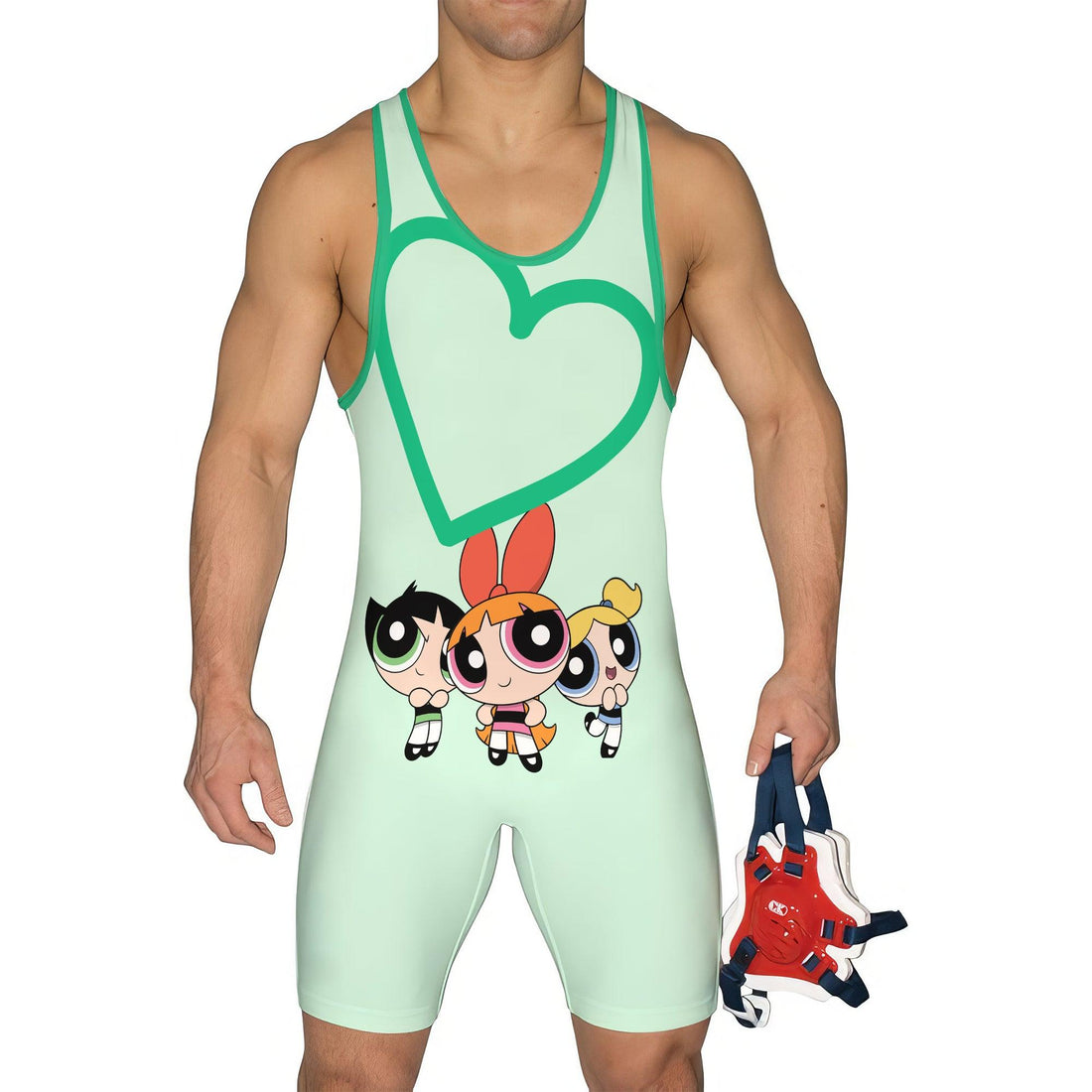 Powerpuff Girls Heart Wrestling Singlet