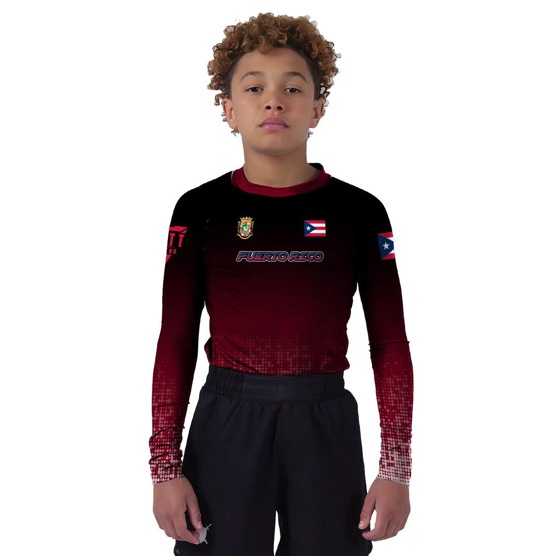 Puerto Rico Halftone Kids Rash Guard