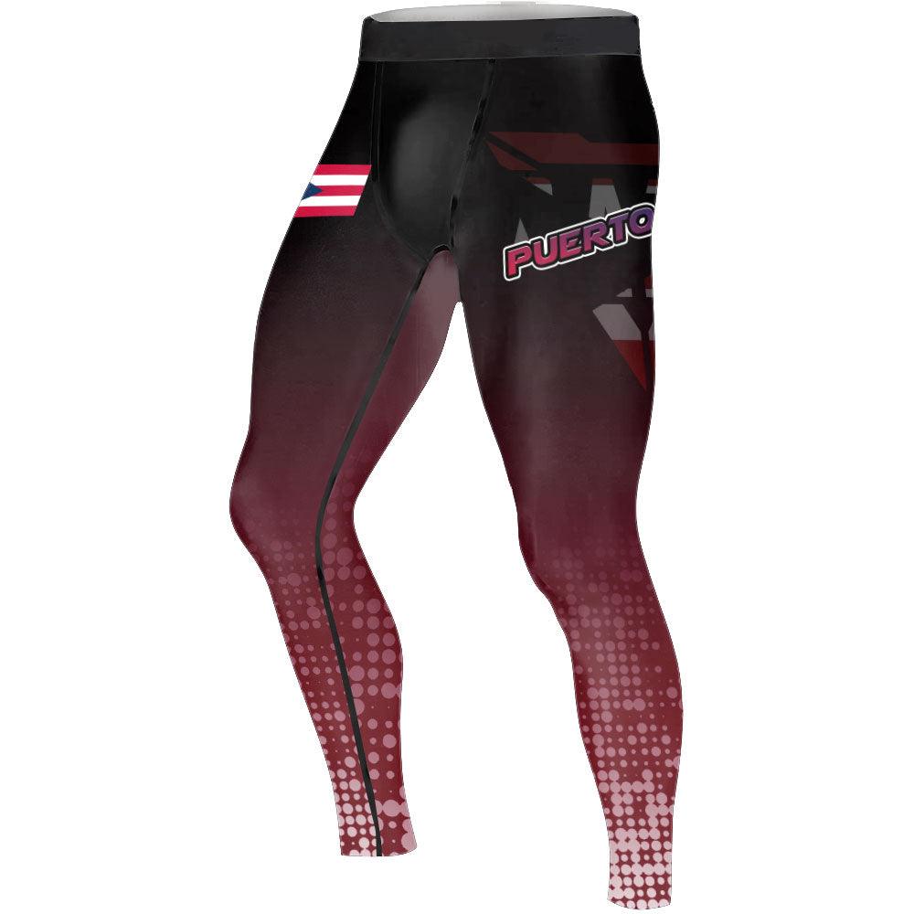 Puerto Rico Halftone Men's Compression Leggings