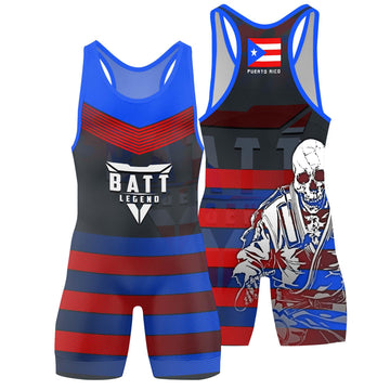 Puerto Rico Skull Fighter Wrestling Singlet