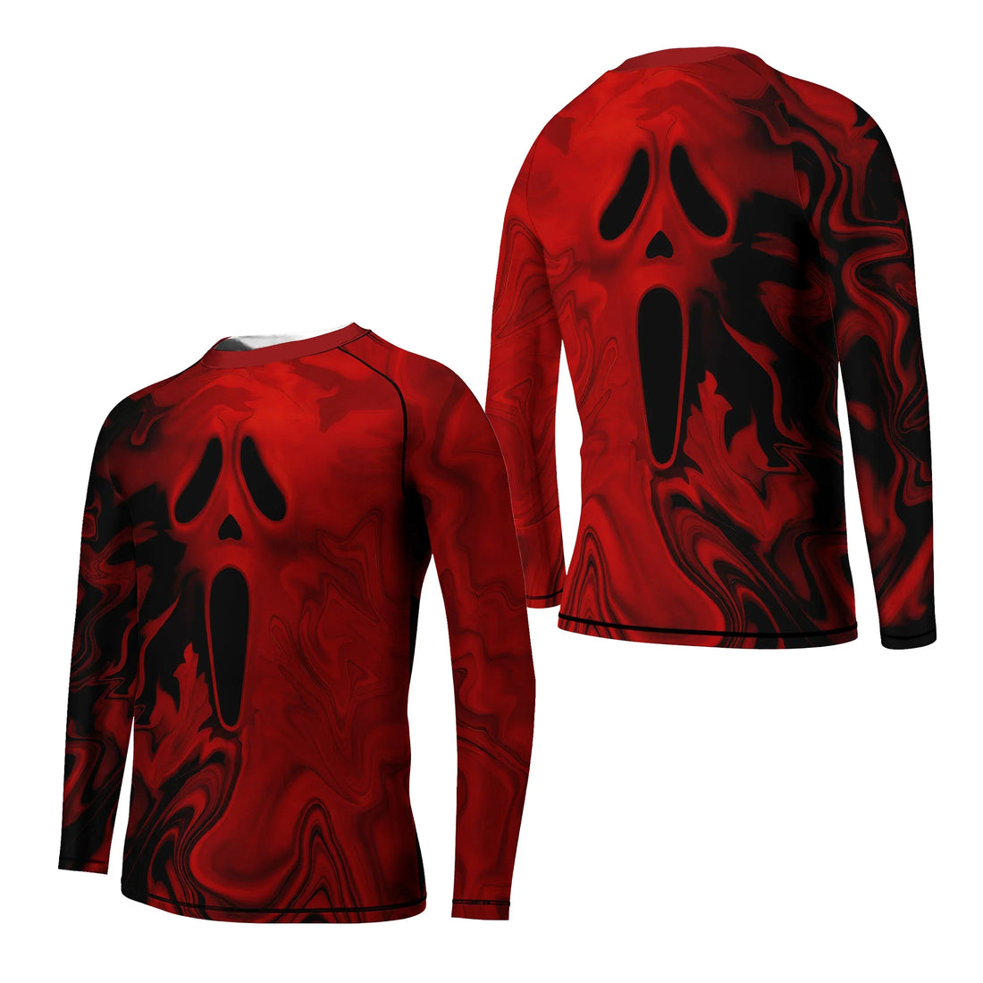 Red Ghostface Kids Rash Guard