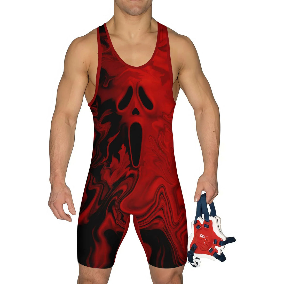 Red Ghostface Wrestling Singlet